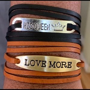 Leather wrapped bracelets